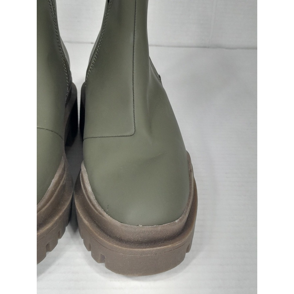 Vionic Karsen Lugged Sole Chelsea Boots Waterproof Bootie Shoes Women Sz 5 Green - Picture 4 of 15